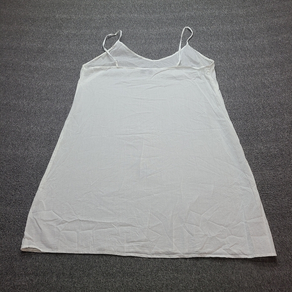 Juliette Dunn London White Cotton Slip Dress Women's M Spaghetti Strap Resort - Picture 7 of 7